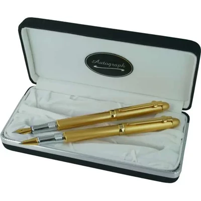 Goldy Fountain & Rollerball Pen Set